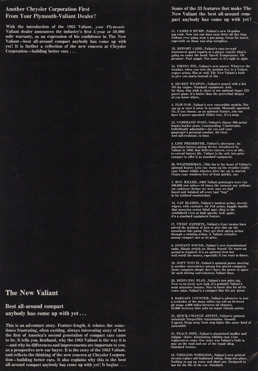 1963 Plymouth Valiant Brochure